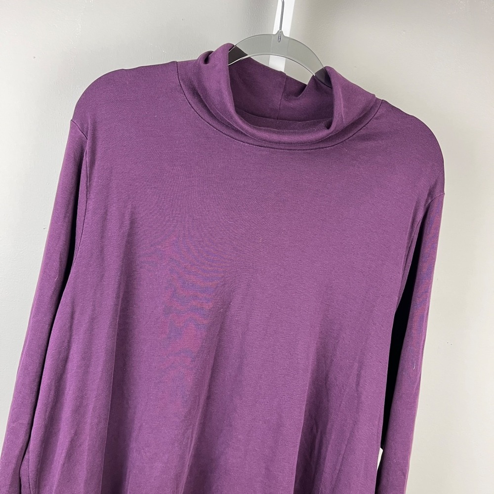 J.‎ Jill Perfect Pima Side Vent Turtleneck Tunic Top Womens 3X Plum Purple